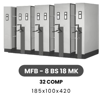 Mobile File - Mekanik System MFB - 8 BS 18 MK 185 x 100 x 420 - 32 COMP